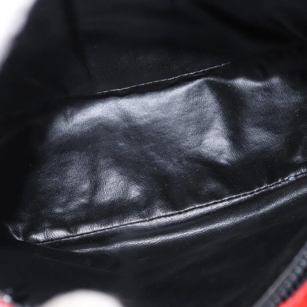 Authentic CELINE Macadam Canvas Shoulder Bag Red Gold - Picture 3 of 16